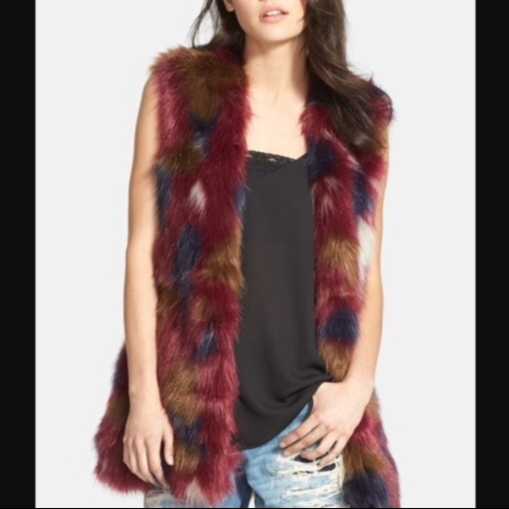 WAYF faux fur vest